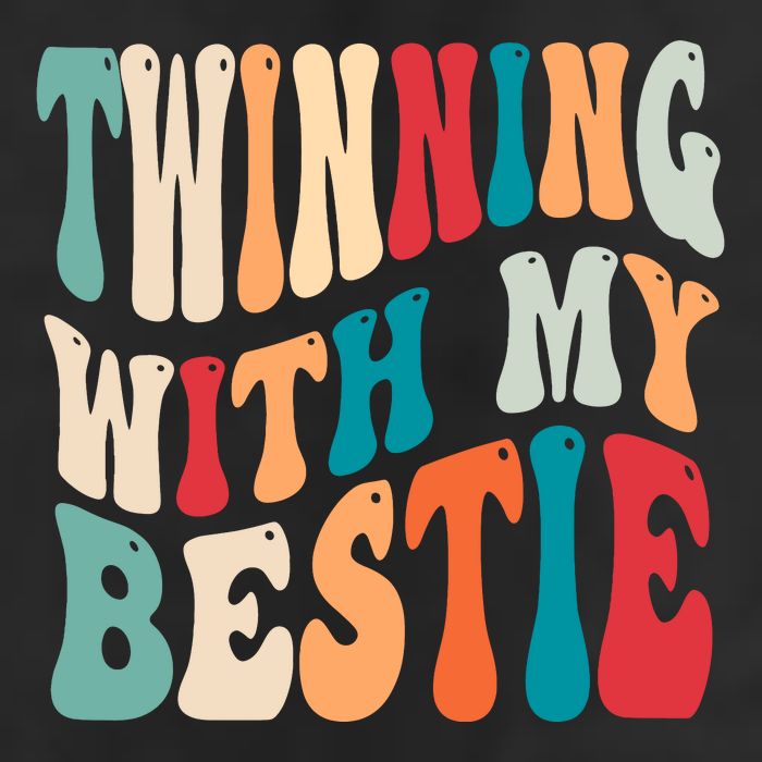 Twinning With My Bestie Twin Day Best Friend Spirit Week 7 Panel Mesh Trucker Snapback Hat