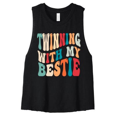 Twinning With My Bestie Twin Day Best Friend Spirit Week Women's Racerback Cropped Tank