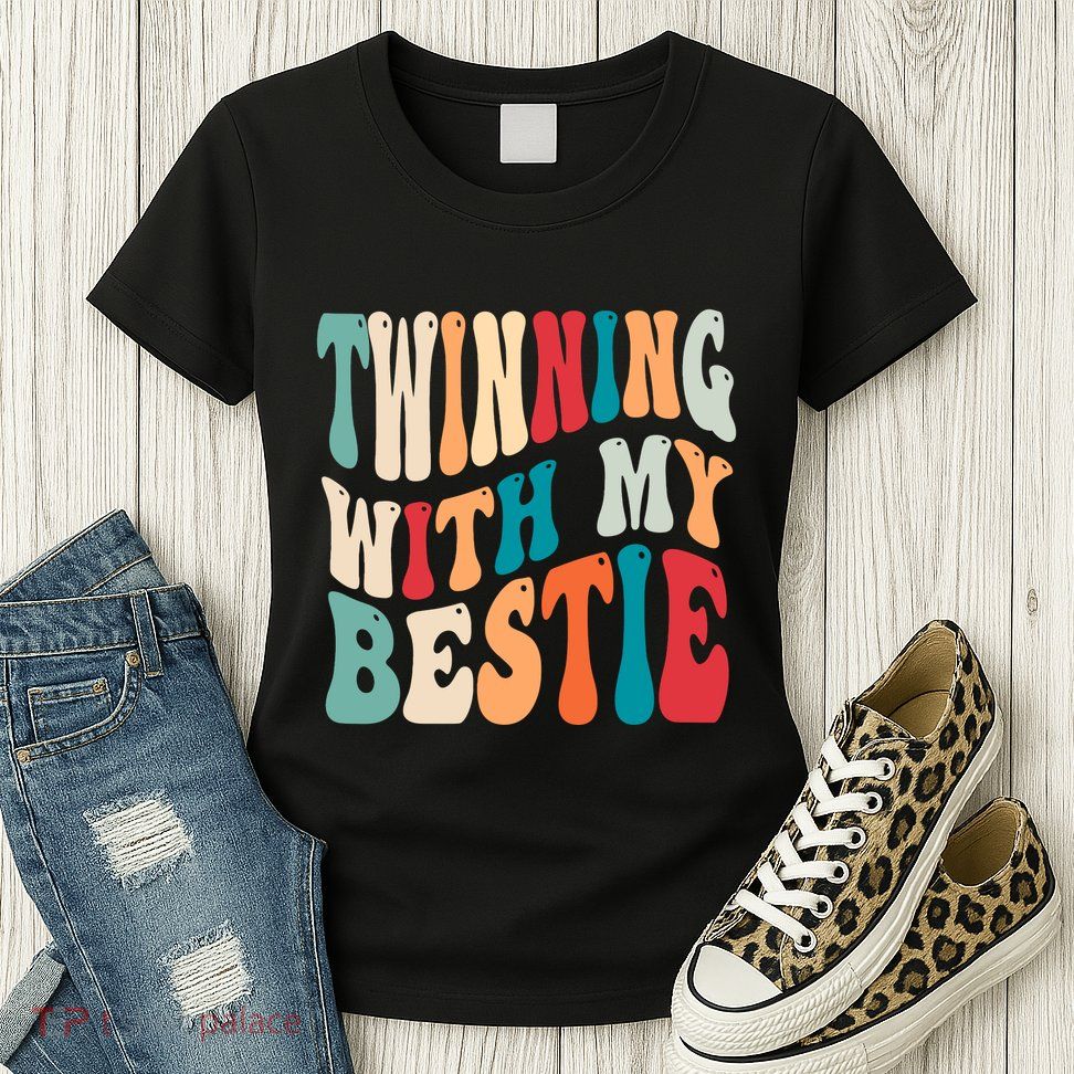 Twinning With My Bestie Twin Day Best Friend Spirit Week Womens T-Shirt
