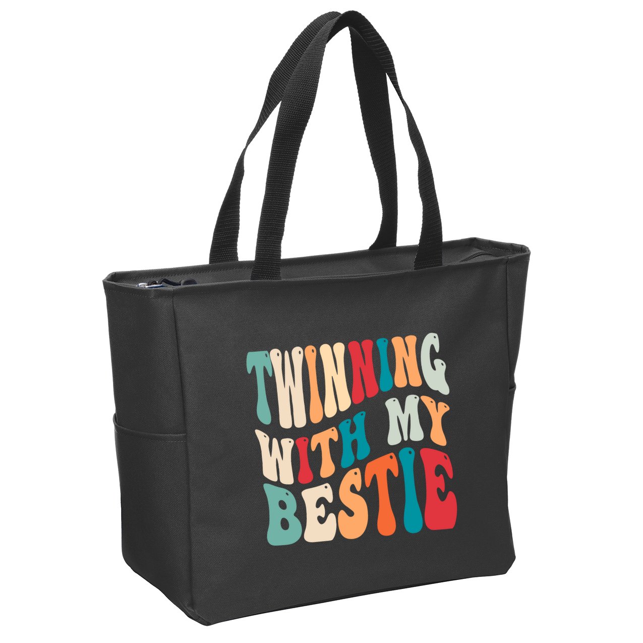 Twinning With My Bestie Twin Day Best Friend Spirit Week Zip Tote Bag