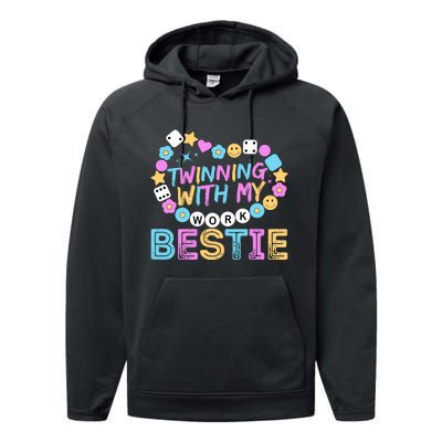 Twinning With My Work Bestie Spirit Week Best Friend Twin Performance Fleece Hoodie