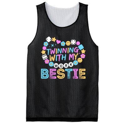 Twinning With My Work Bestie Spirit Week Best Friend Twin Mesh Reversible Basketball Jersey Tank