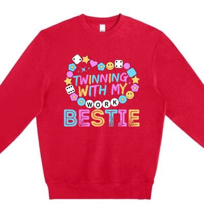 Twinning With My Work Bestie Spirit Week Best Friend Twin Premium Crewneck Sweatshirt