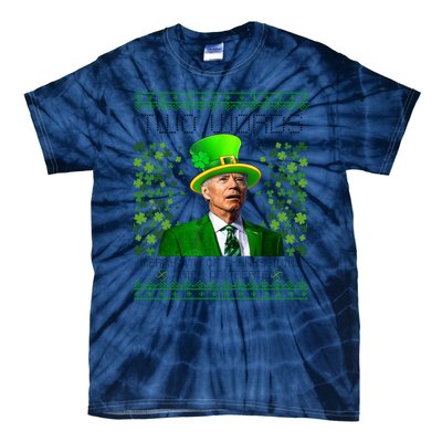 Two Words Merry 4th Of Thanksgiving Funny Biden St Patricks Day Gift Tie-Dye T-Shirt