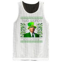 Two Words Merry 4th Of Thanksgiving Funny Biden St Patricks Day Gift Mesh Reversible Basketball Jersey Tank