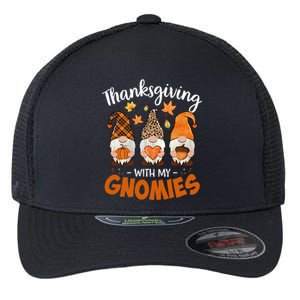 Thanksgiving With My Gnomie Leopard Teacher Fall Gnome Great Gift Flexfit Unipanel Trucker Cap