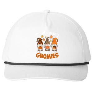 Thanksgiving With My Gnomie Leopard Teacher Fall Gnome Great Gift Snapback Five-Panel Rope Hat