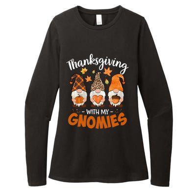 Thanksgiving With My Gnomie Leopard Teacher Fall Gnome Great Gift Womens CVC Long Sleeve Shirt