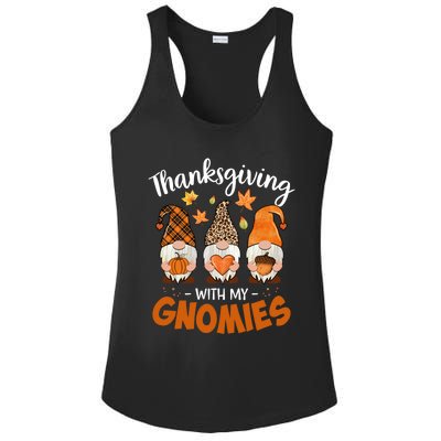 Thanksgiving With My Gnomie Leopard Teacher Fall Gnome Great Gift Ladies PosiCharge Competitor Racerback Tank