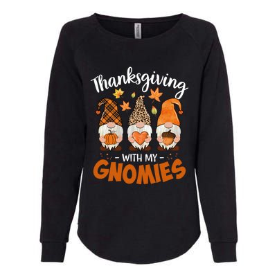 Thanksgiving With My Gnomie Leopard Teacher Fall Gnome Great Gift Womens California Wash Sweatshirt