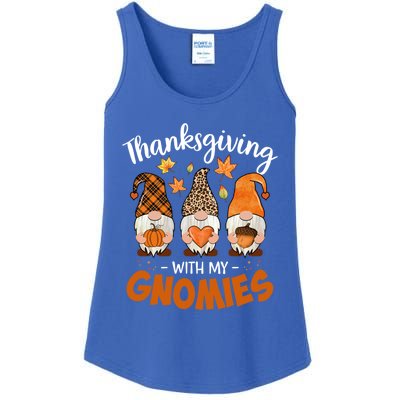 Thanksgiving With My Gnomie Leopard Teacher Fall Gnome Great Gift Ladies Essential Tank