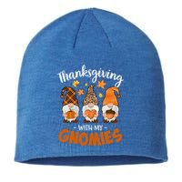 Thanksgiving With My Gnomie Leopard Teacher Fall Gnome Great Gift Sustainable Beanie