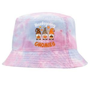 Thanksgiving With My Gnomie Leopard Teacher Fall Gnome Great Gift Tie-Dyed Bucket Hat