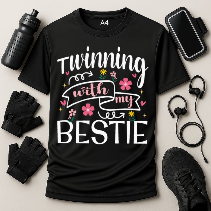 Twinning With My Bestie Girl Twin Day Best Friend BFF Cute Cooling Performance Crew T-Shirt