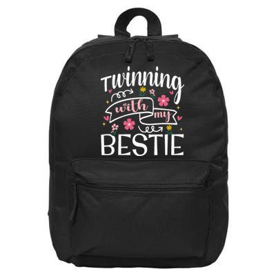 Twinning With My Bestie Girl Twin Day Best Friend BFF Cute 16 in Basic Backpack