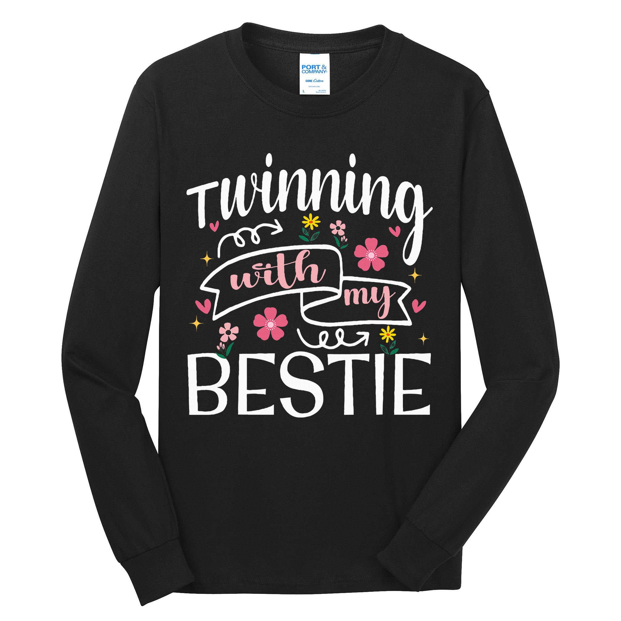Twinning With My Bestie Girl Twin Day Best Friend BFF Cute Tall Long Sleeve T-Shirt