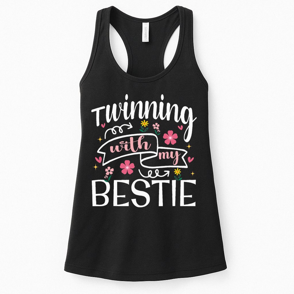 Twinning With My Bestie Girl Twin Day Best Friend BFF Cute Womens Tank Top