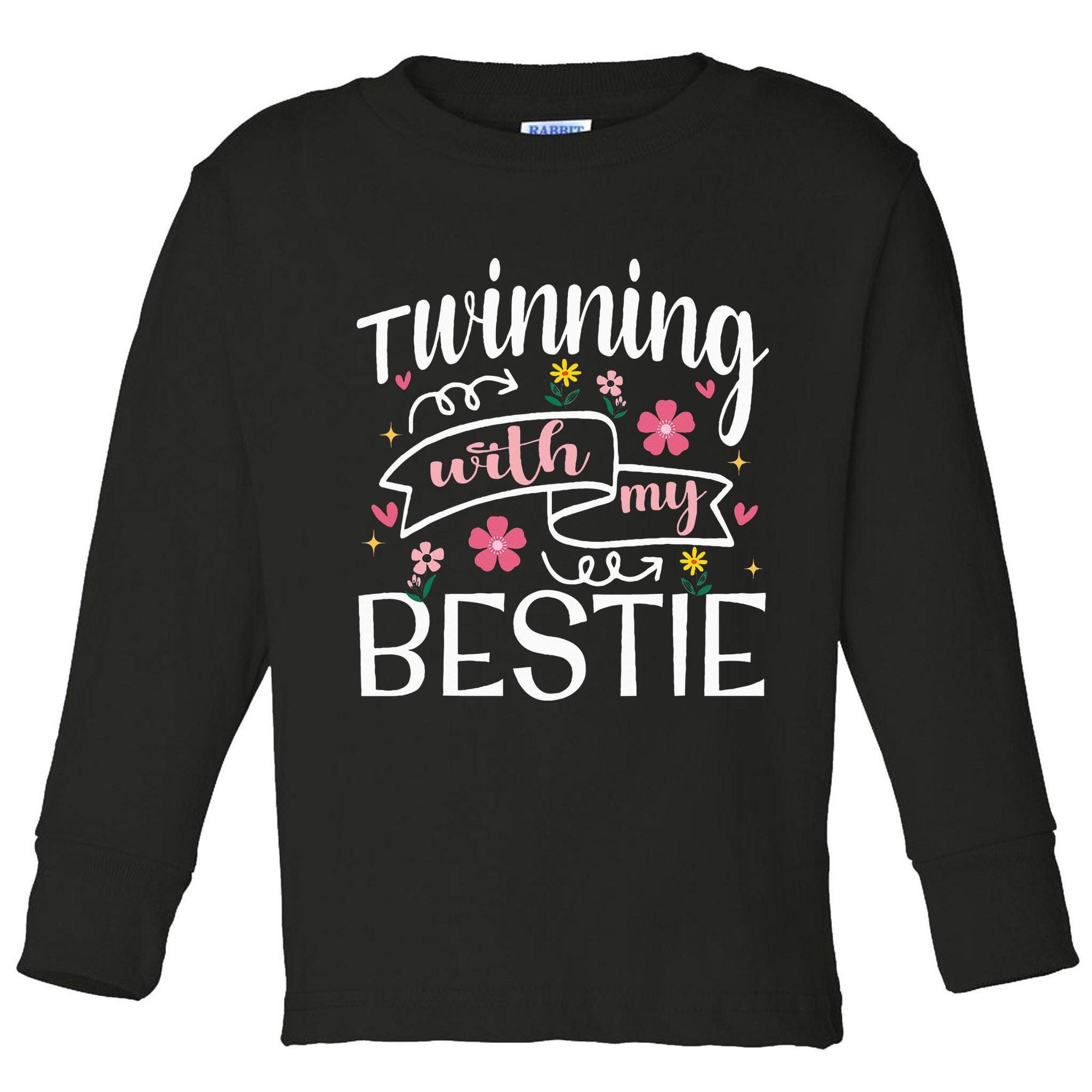 Twinning With My Bestie Girl Twin Day Best Friend BFF Cute Toddler Long Sleeve Shirt