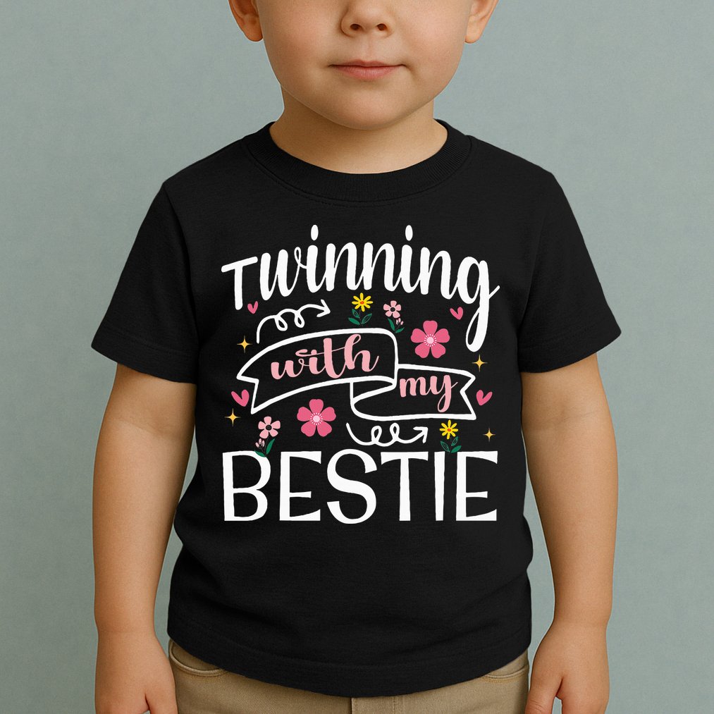 Twinning With My Bestie Girl Twin Day Best Friend BFF Cute Toddler T-Shirt