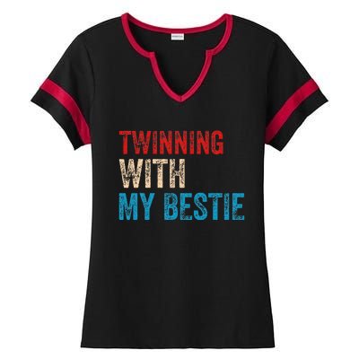 T.winning With My Bestie Spirit Week Twin Day Best Friend Ladies Halftime Notch Neck Tee