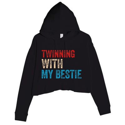 T.winning With My Bestie Spirit Week Twin Day Best Friend Crop Fleece Hoodie