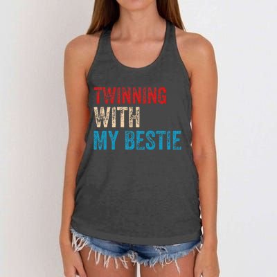 T.winning With My Bestie Spirit Week Twin Day Best Friend Women's Knotted Racerback Tank