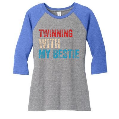 T.winning With My Bestie Spirit Week Twin Day Best Friend Women's Tri-Blend 3/4-Sleeve Raglan Shirt