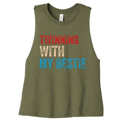 T.winning With My Bestie Spirit Week Twin Day Best Friend Women's Racerback Cropped Tank