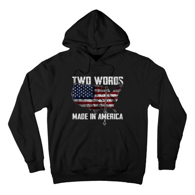 Two Words Made In America Joe Biden Vintage American US Flag Hoodie