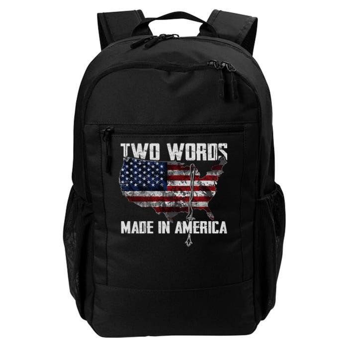 Two Words Made In America Joe Biden Vintage American US Flag Daily Commute Backpack