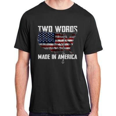 Two Words Made In America Joe Biden Vintage American US Flag Adult ChromaSoft Performance T-Shirt