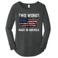 Two Words Made In America Joe Biden Vintage American US Flag Women's Perfect Tri Tunic Long Sleeve Shirt