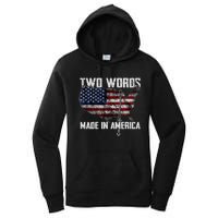 Two Words Made In America Joe Biden Vintage American US Flag Women's Pullover Hoodie