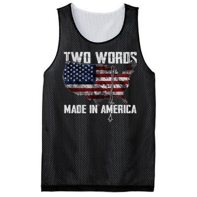 Two Words Made In America Joe Biden Vintage American US Flag Mesh Reversible Basketball Jersey Tank