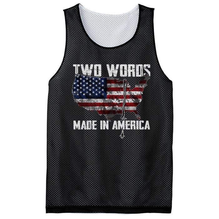 Two Words Made In America Joe Biden Vintage American US Flag Mesh Reversible Basketball Jersey Tank