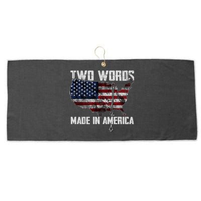 Two Words Made In America Joe Biden Vintage American US Flag Large Microfiber Waffle Golf Towel