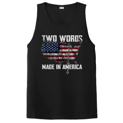 Two Words Made In America Joe Biden Vintage American US Flag PosiCharge Competitor Tank