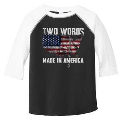 Two Words Made In America Joe Biden Vintage American US Flag Toddler Fine Jersey T-Shirt