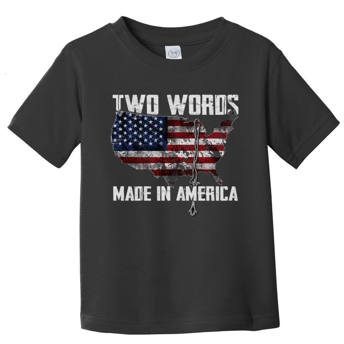 Two Words Made In America Joe Biden Vintage American US Flag Toddler T-Shirt