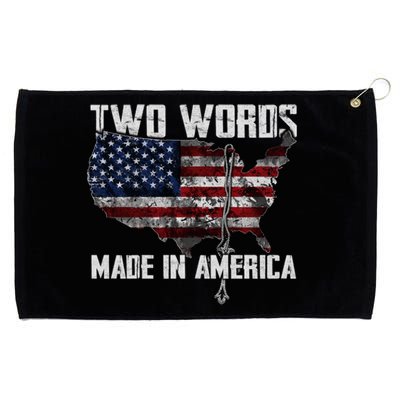 Two Words Made In America Joe Biden Vintage American US Flag Grommeted Golf Towel