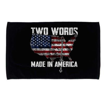 Two Words Made In America Joe Biden Vintage American US Flag Microfiber Hand Towel