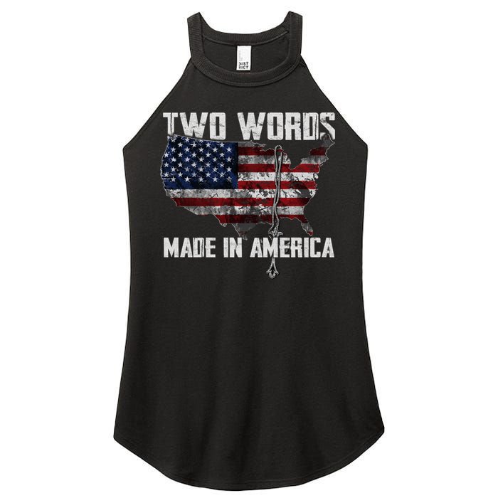 Two Words Made In America Joe Biden Vintage American US Flag Women's Perfect Tri Rocker Tank