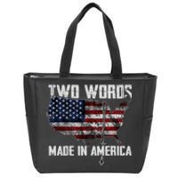 Two Words Made In America Joe Biden Vintage American US Flag Zip Tote Bag