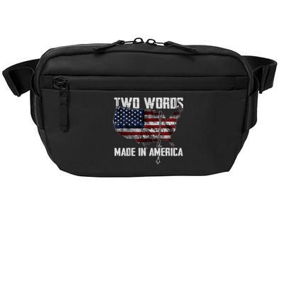 Two Words Made In America Joe Biden Vintage American US Flag Crossbody Pack