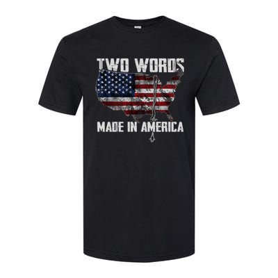 Two Words Made In America Joe Biden Vintage American US Flag Softstyle CVC T-Shirt