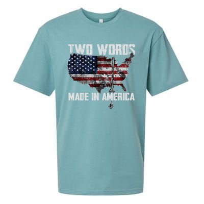 Two Words Made In America Joe Biden Vintage American US Flag Sueded Cloud Jersey T-Shirt