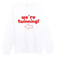 Twinning With My Bestie Spirit Week Twin Day Best Friend Premium Crewneck Sweatshirt