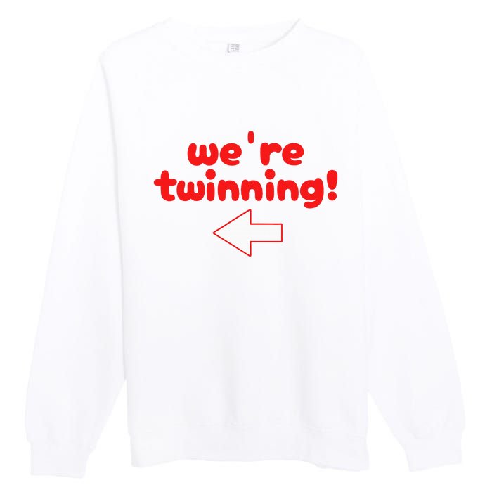 Twinning With My Bestie Spirit Week Twin Day Best Friend Premium Crewneck Sweatshirt