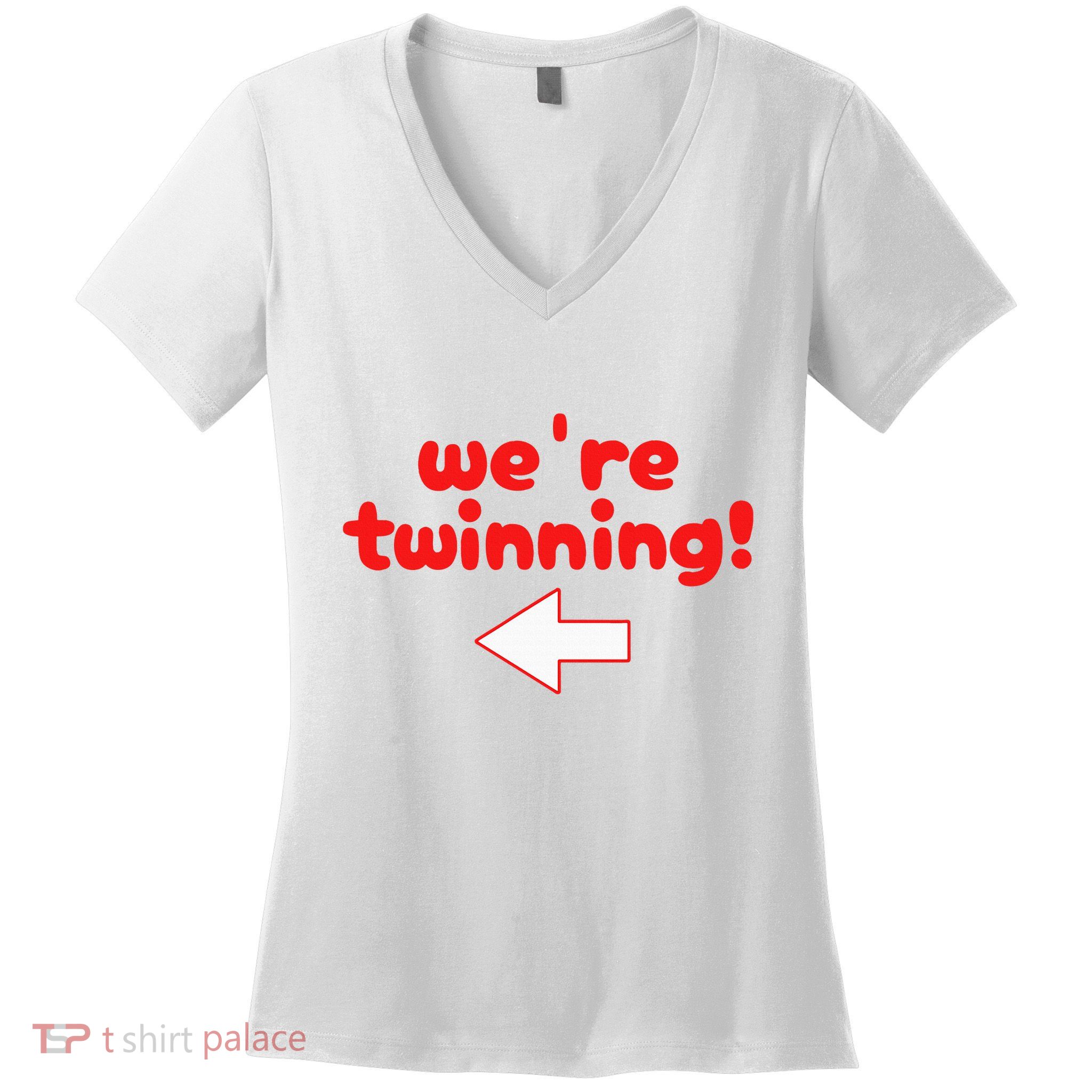 Twinning With My Bestie Spirit Week Twin Day Best Friend Women's V-Neck T-Shirt
