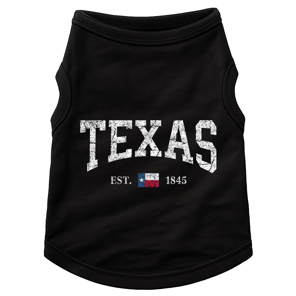 Texas Women Men Kids Texas State Map Flag Distressed Doggie Tank
